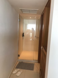 2nd room - shower open view to bedroom