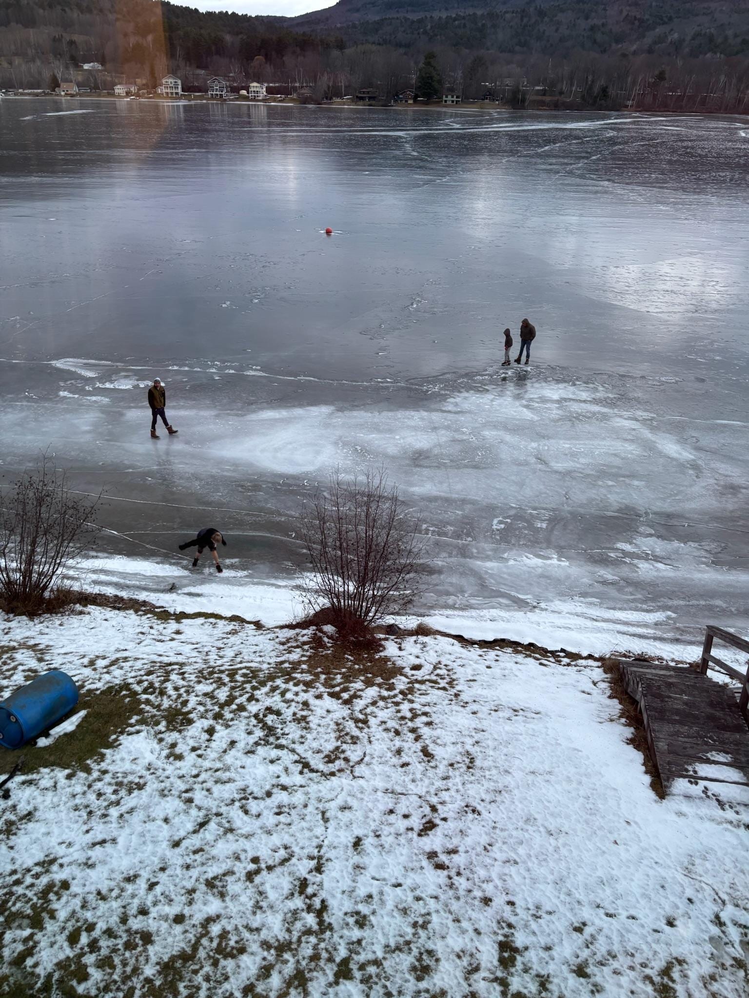 Fun walking on the frozen lake!
