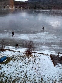 Fun walking on the frozen lake!