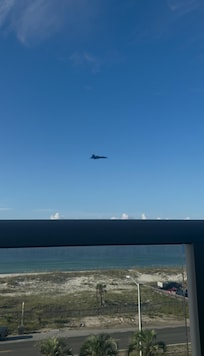 View of the Blue Angels flying by from the balcony