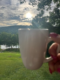 Morning coffee on back deck