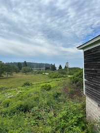 Field view past the house