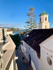 Utsikt fr taket o poolområdet.