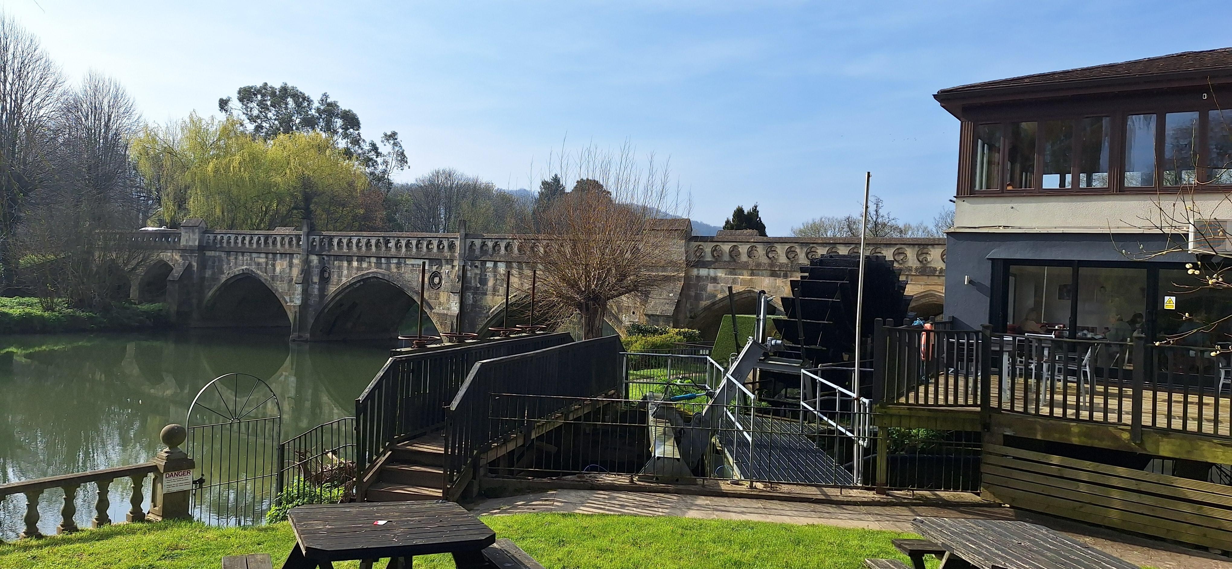 View of the garden and restaurant