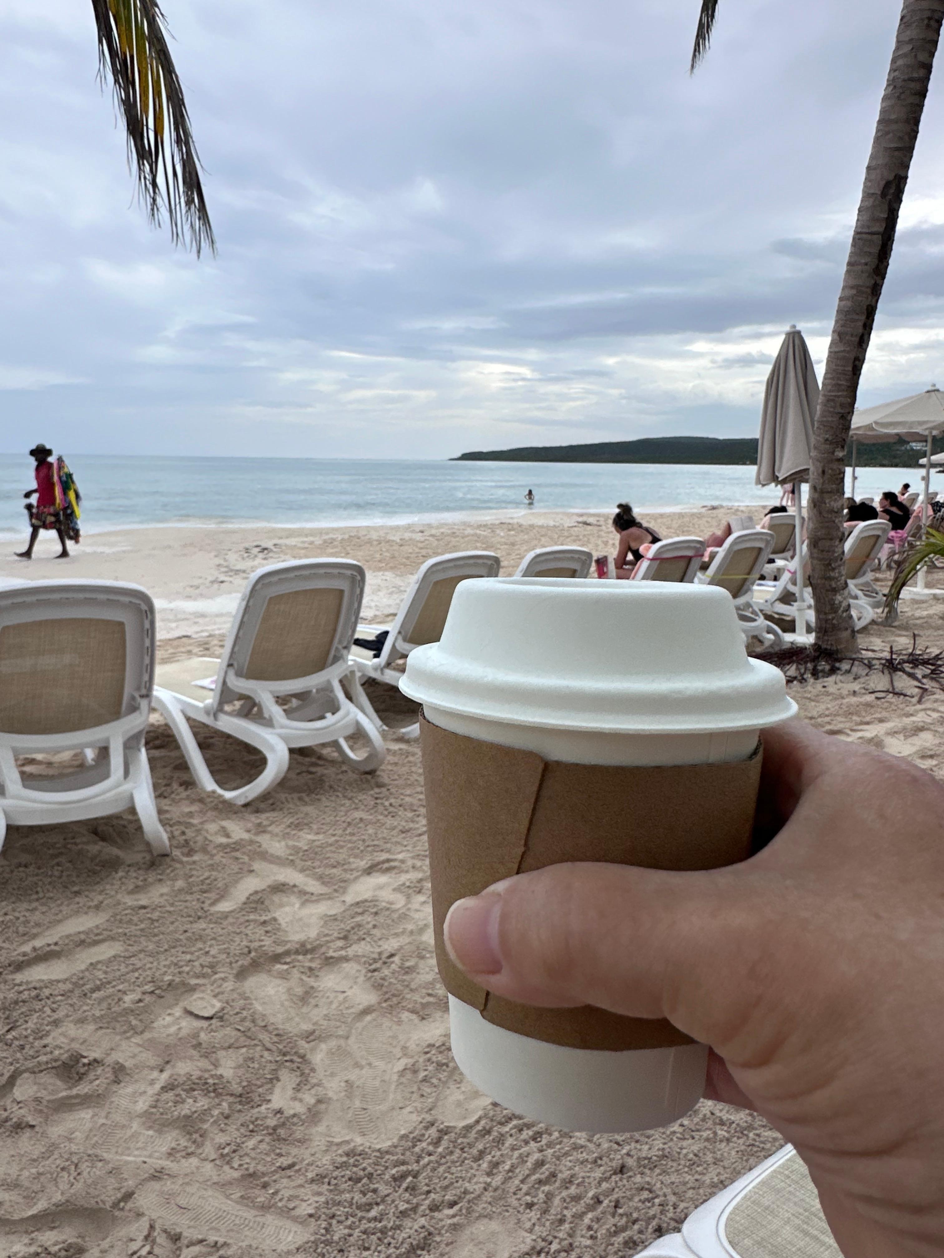Pretty beach.  Plenty of chairs always available.  