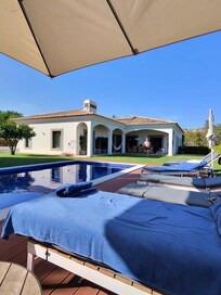 View of villa from pool