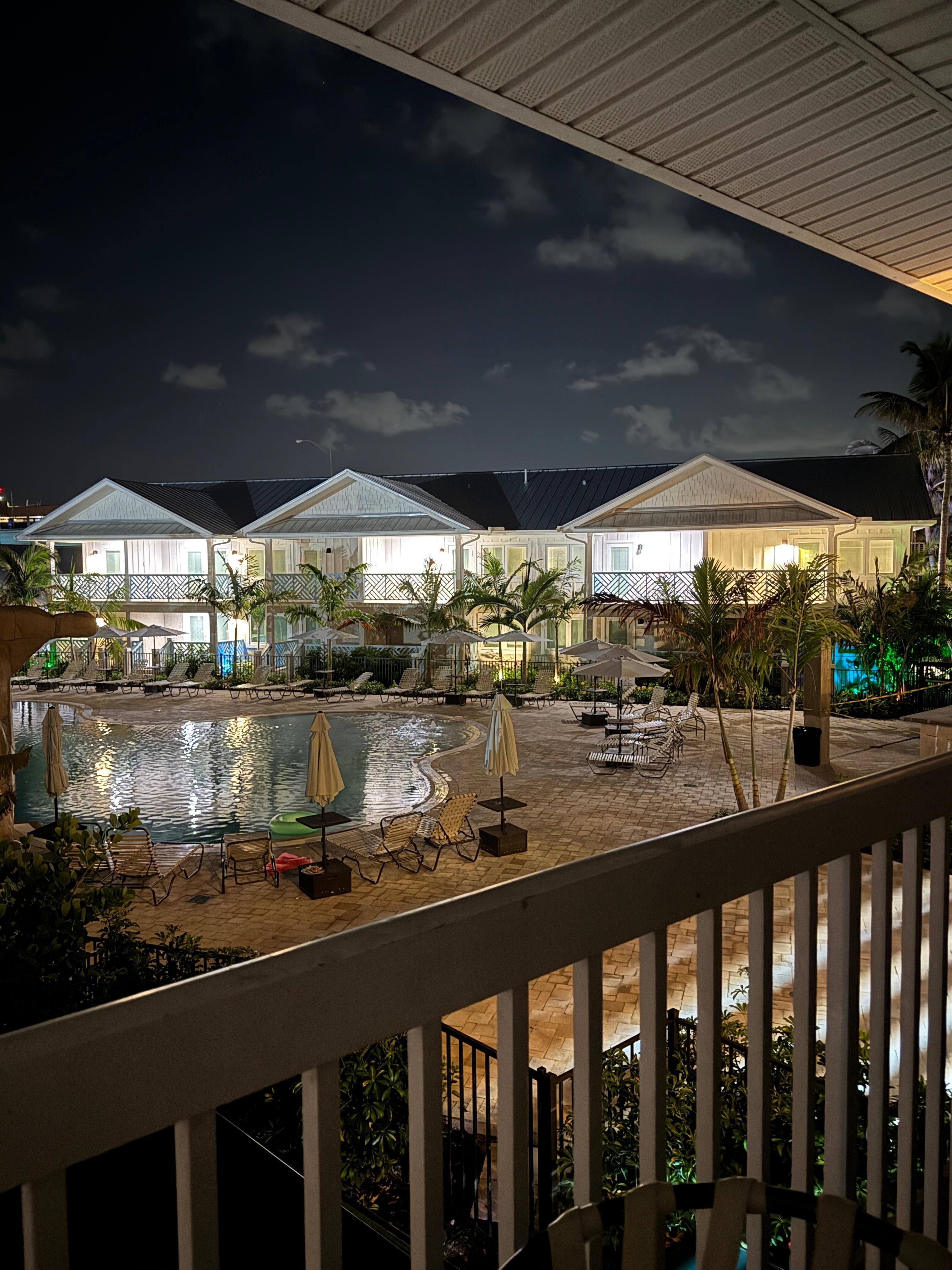 View of the pool from resort