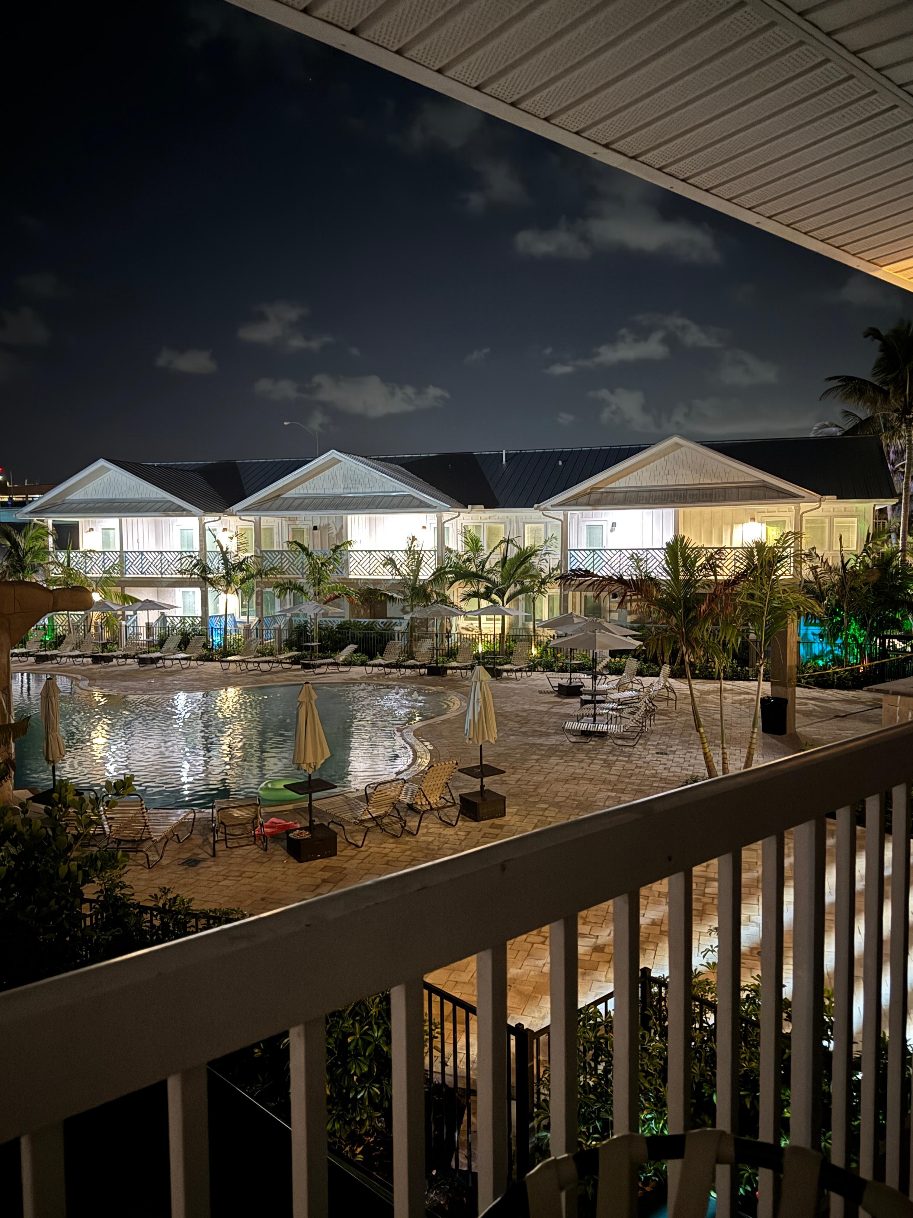 View of the pool from resort