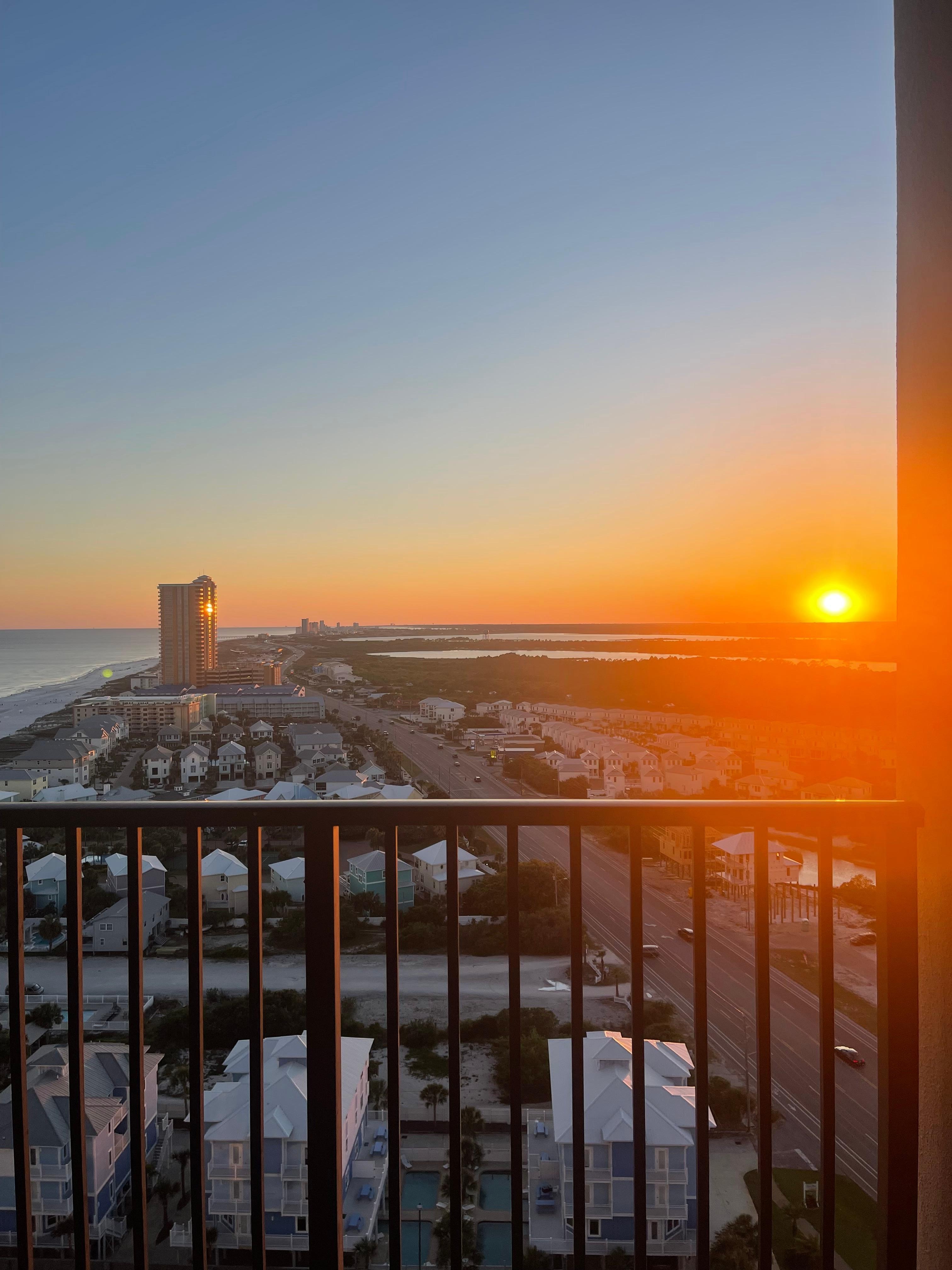 Sunset view from balcony 