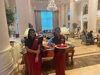 Hotel staff on our welcome.