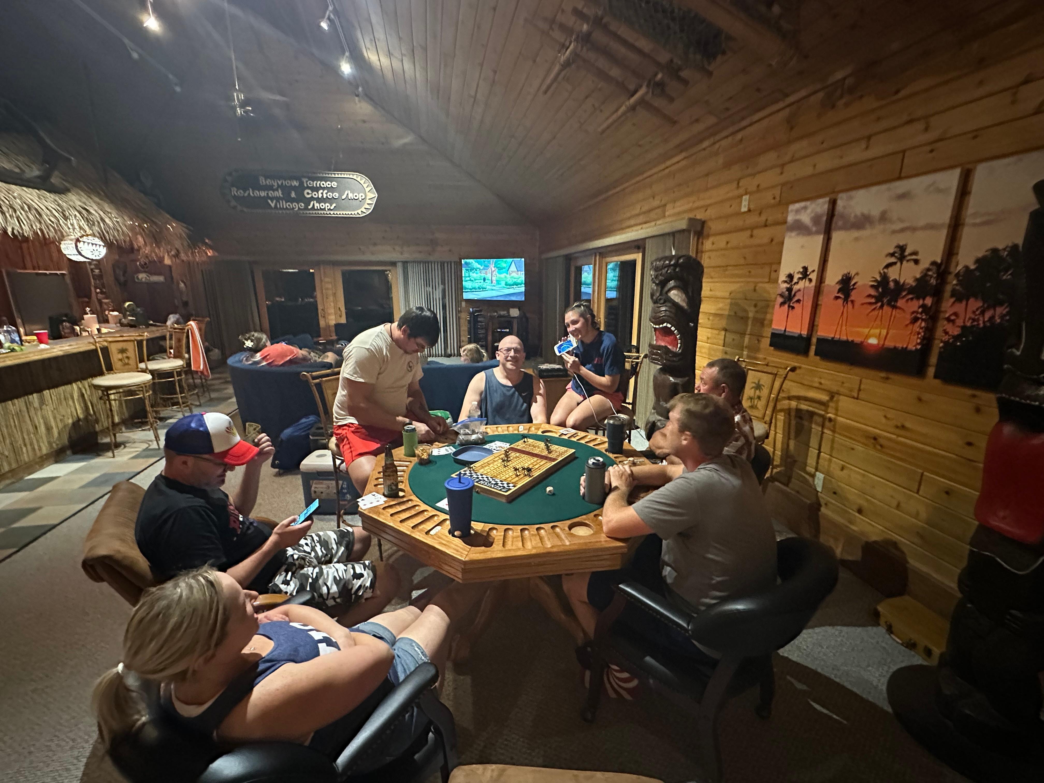 Game table was busy every night till wee hours in the morning.