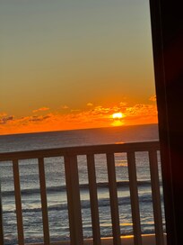 Sunrise view from the comfortable bed!