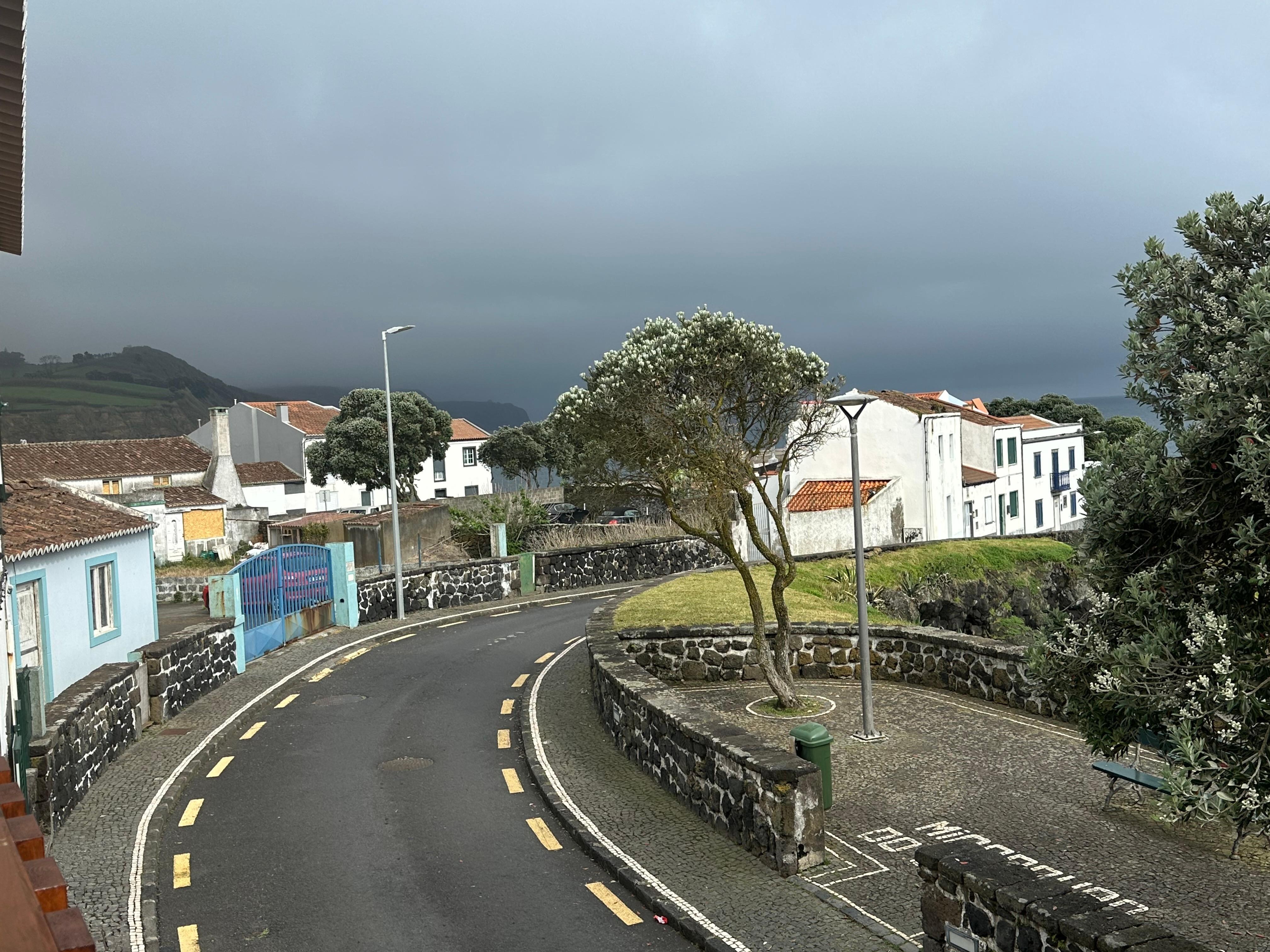 View of the street from the balcony 