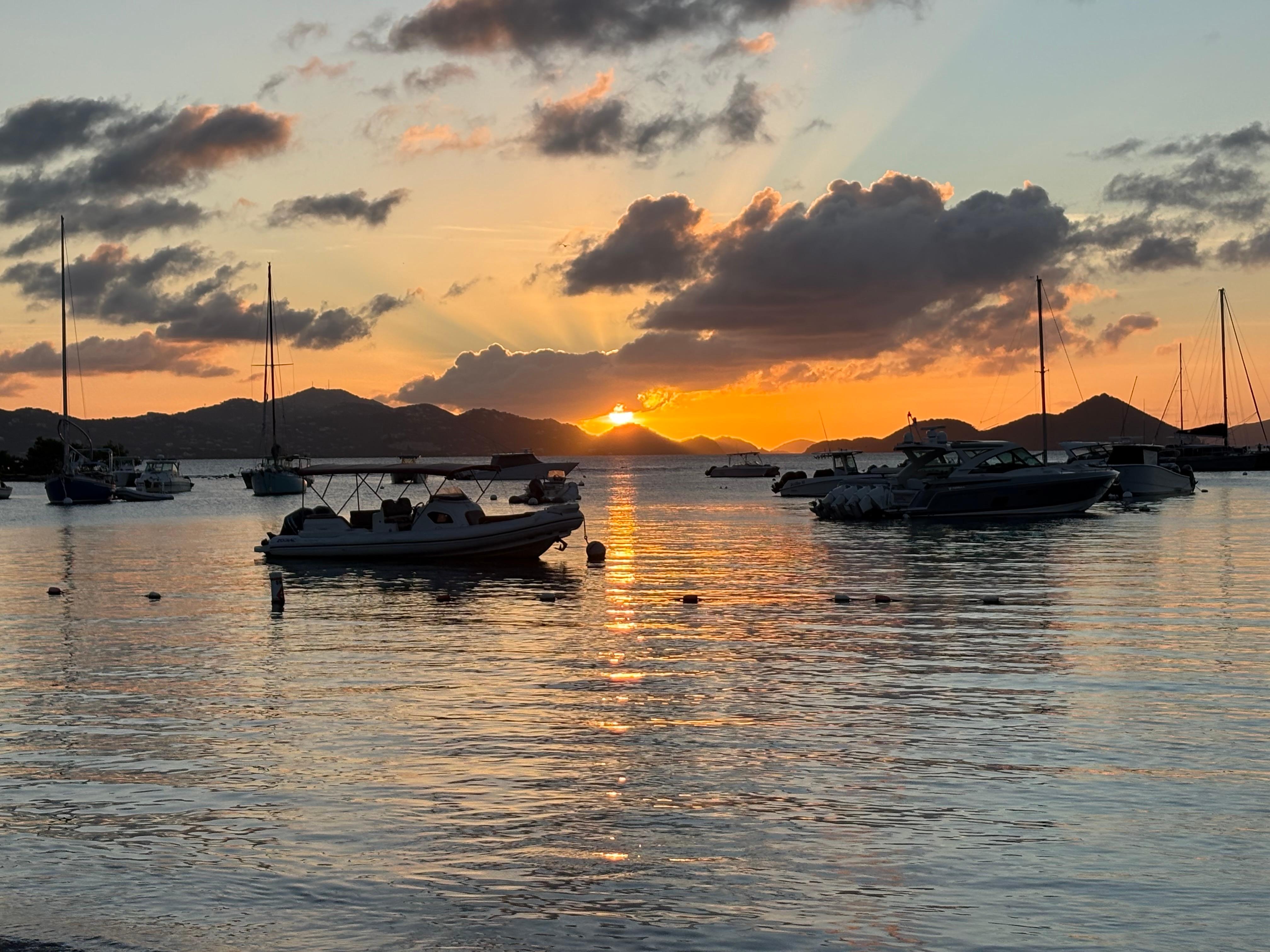Gorgeous sunset in Cruz Bay from our balcony 