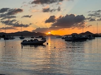 Gorgeous sunset in Cruz Bay from our balcony