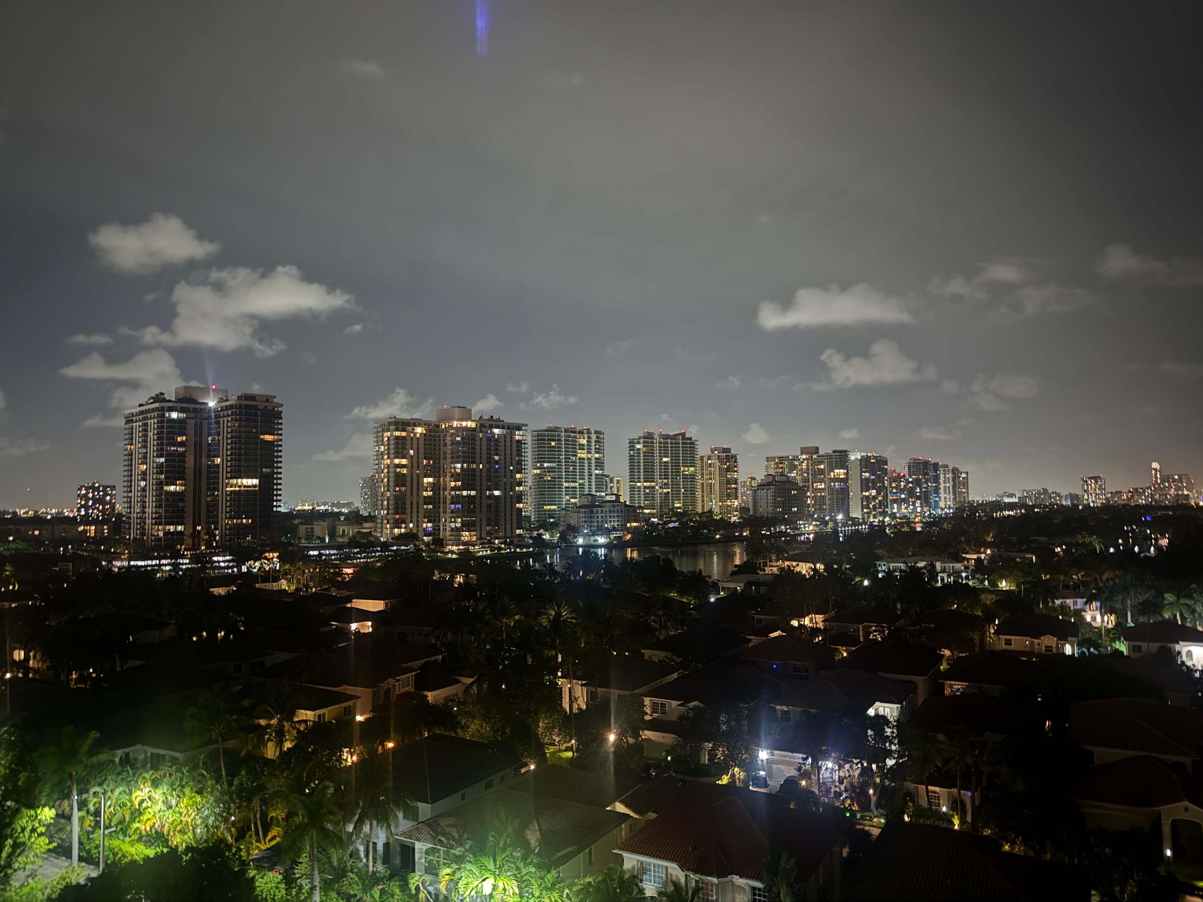 Night time balcony view 