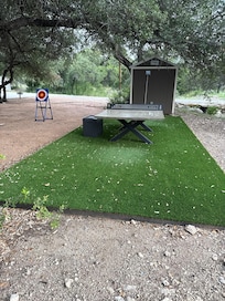 The activities they had for us.
(throwing ax, ping pong table)
I forgot to take a picture of the hot tub…