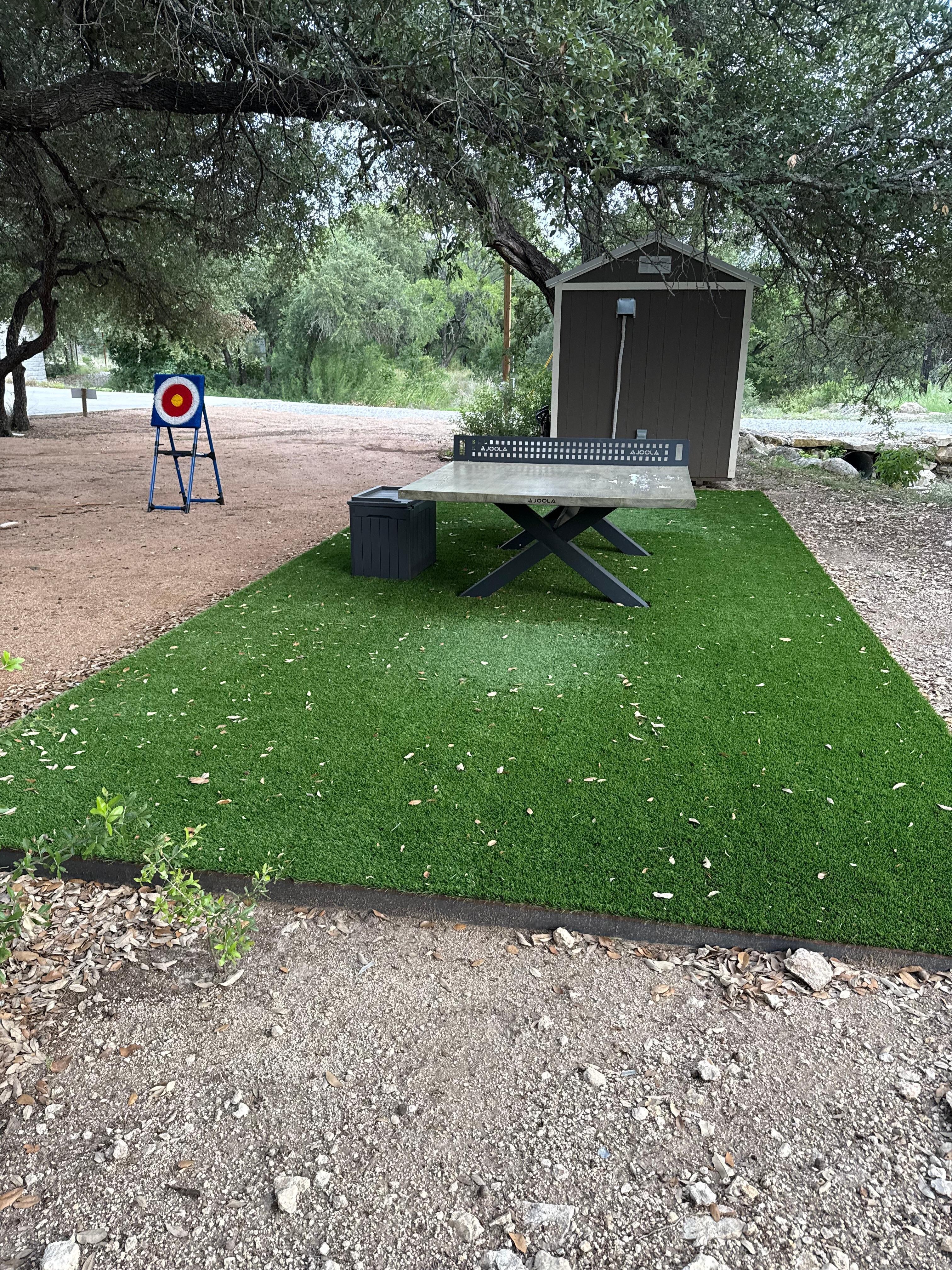 The activities they had for us. 
(throwing ax, ping pong table)
I forgot to take a picture of the hot tub… 