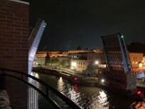 Bridge open for evening ship