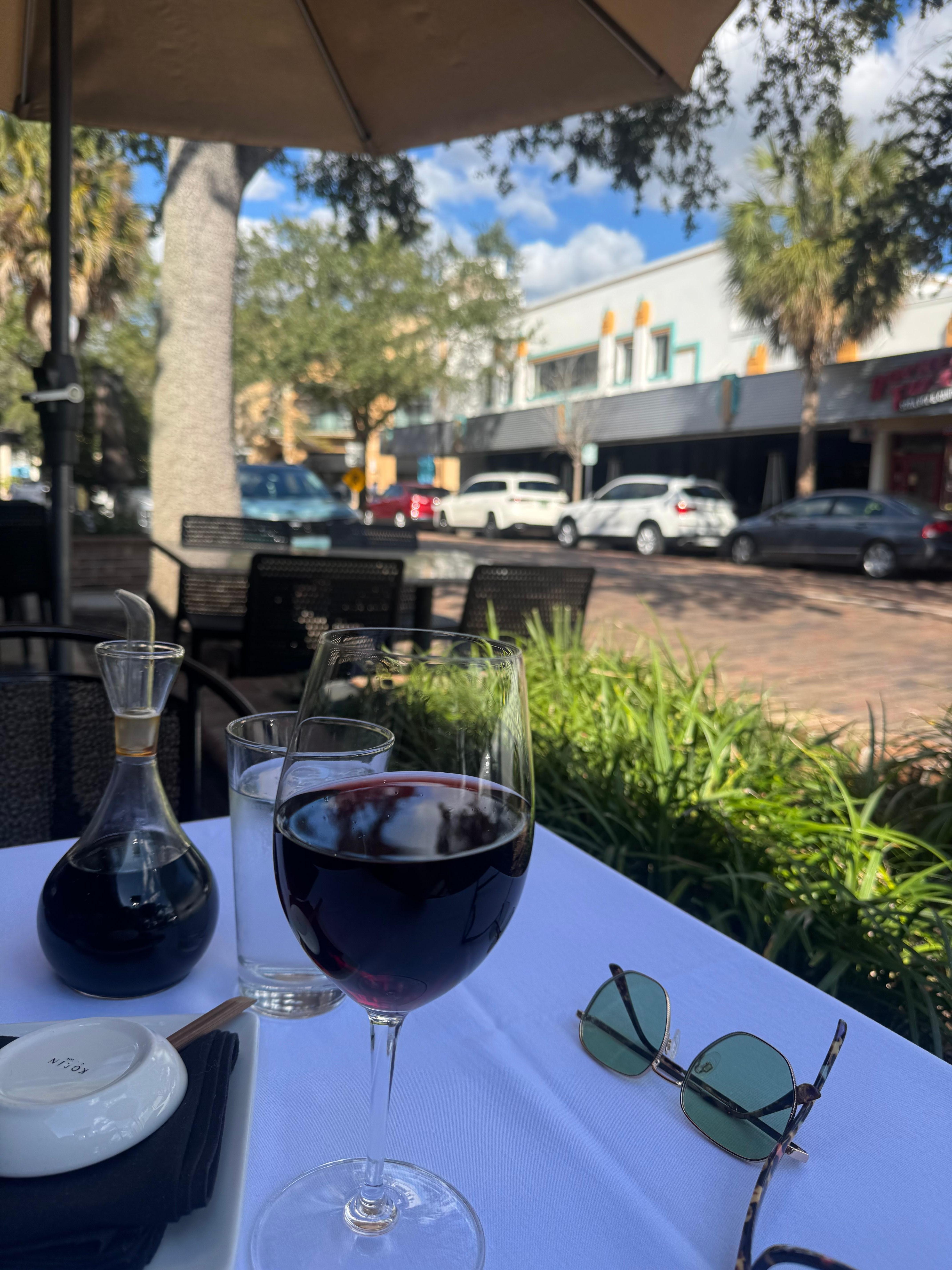 Balcony seating for relaxation after touring.