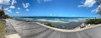 Boardwalk between the hotel and ocean