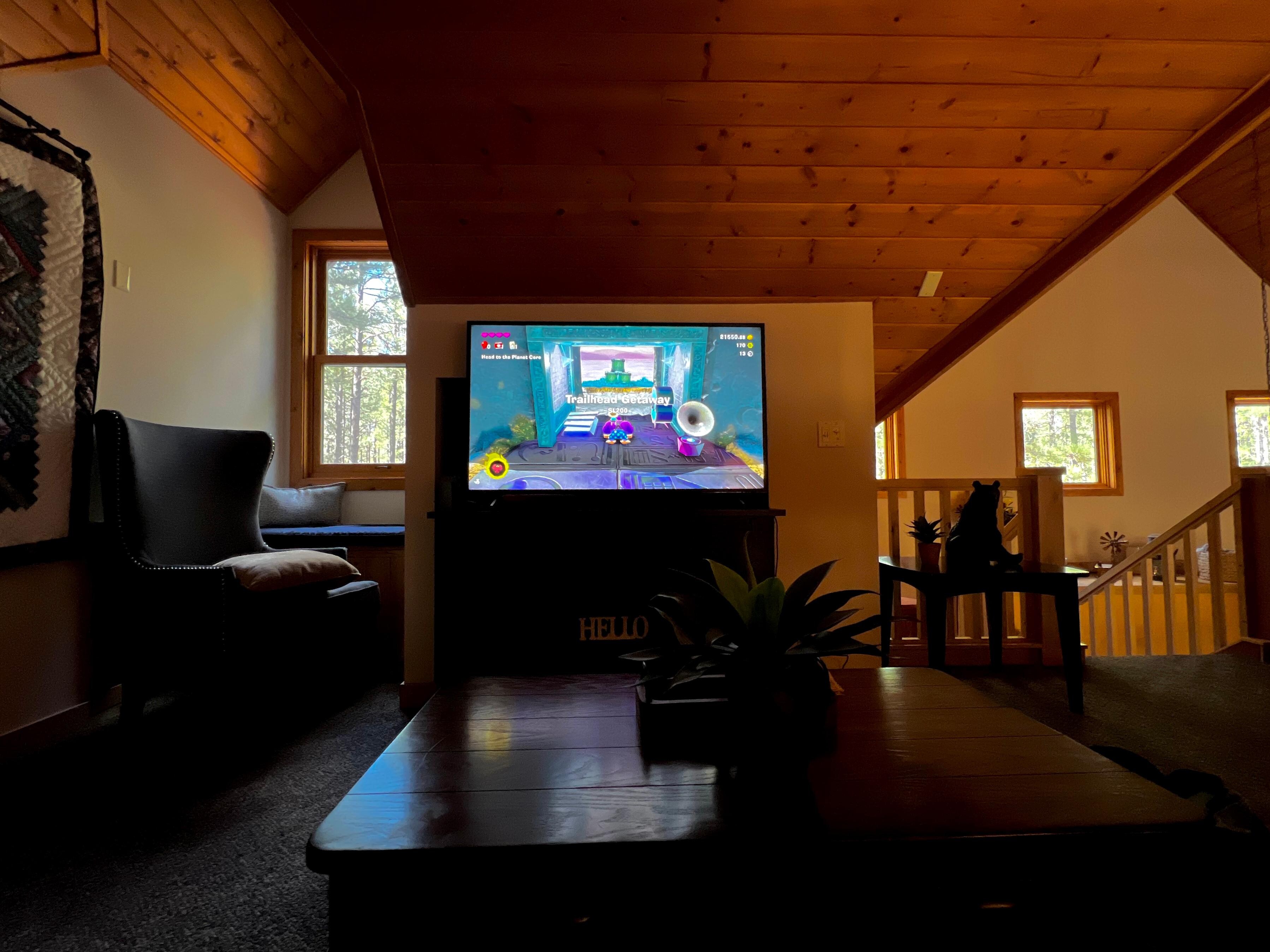 chilling in the upstairs loft space