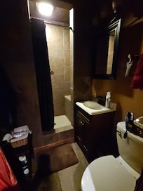 One of the bathrooms