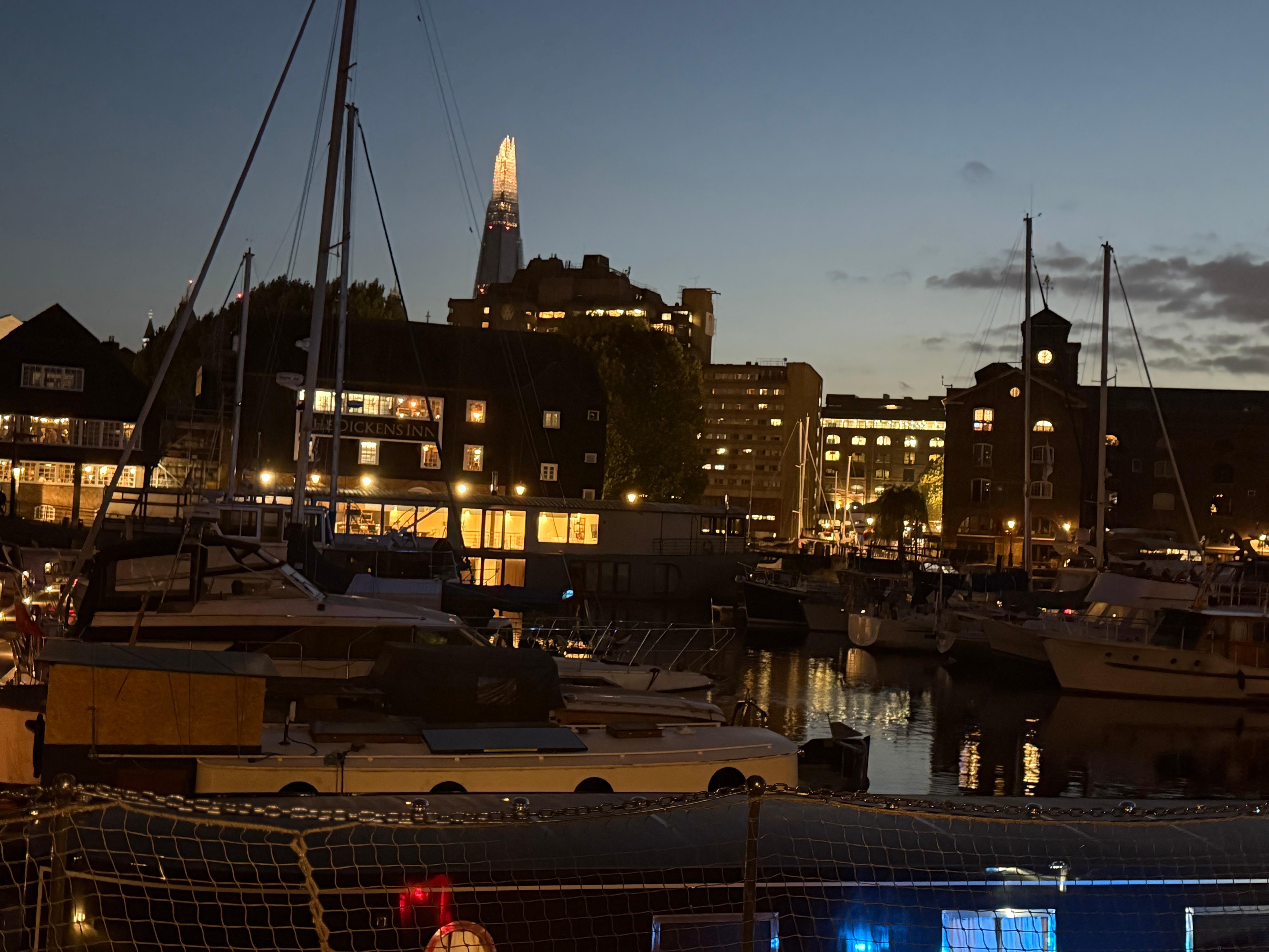 View from balcony at night 