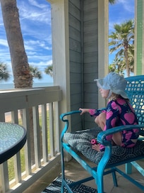 My Granddaughter loved seeing the waves from the balcony.