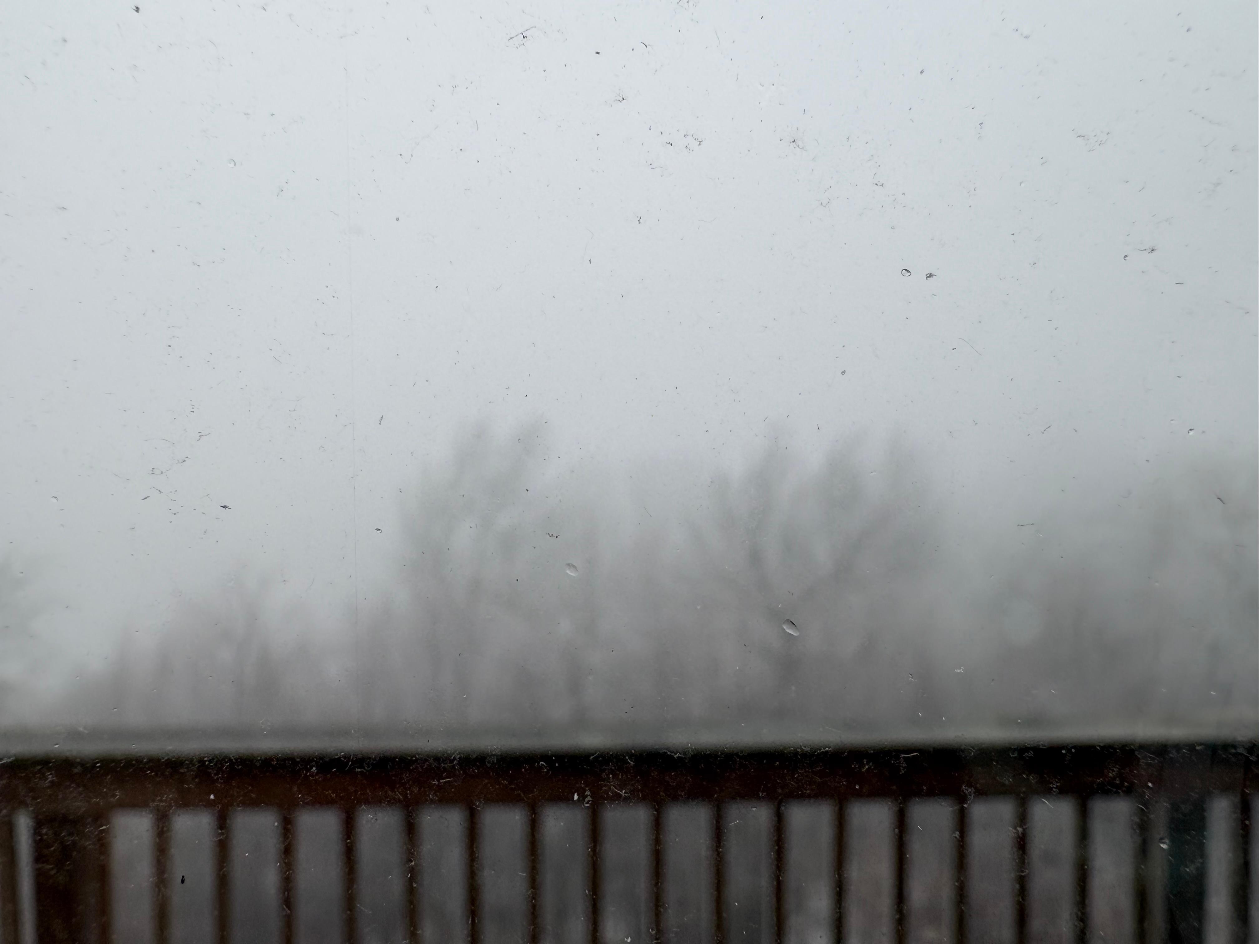 Snowy view from room