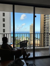 Enjoying the beach view!