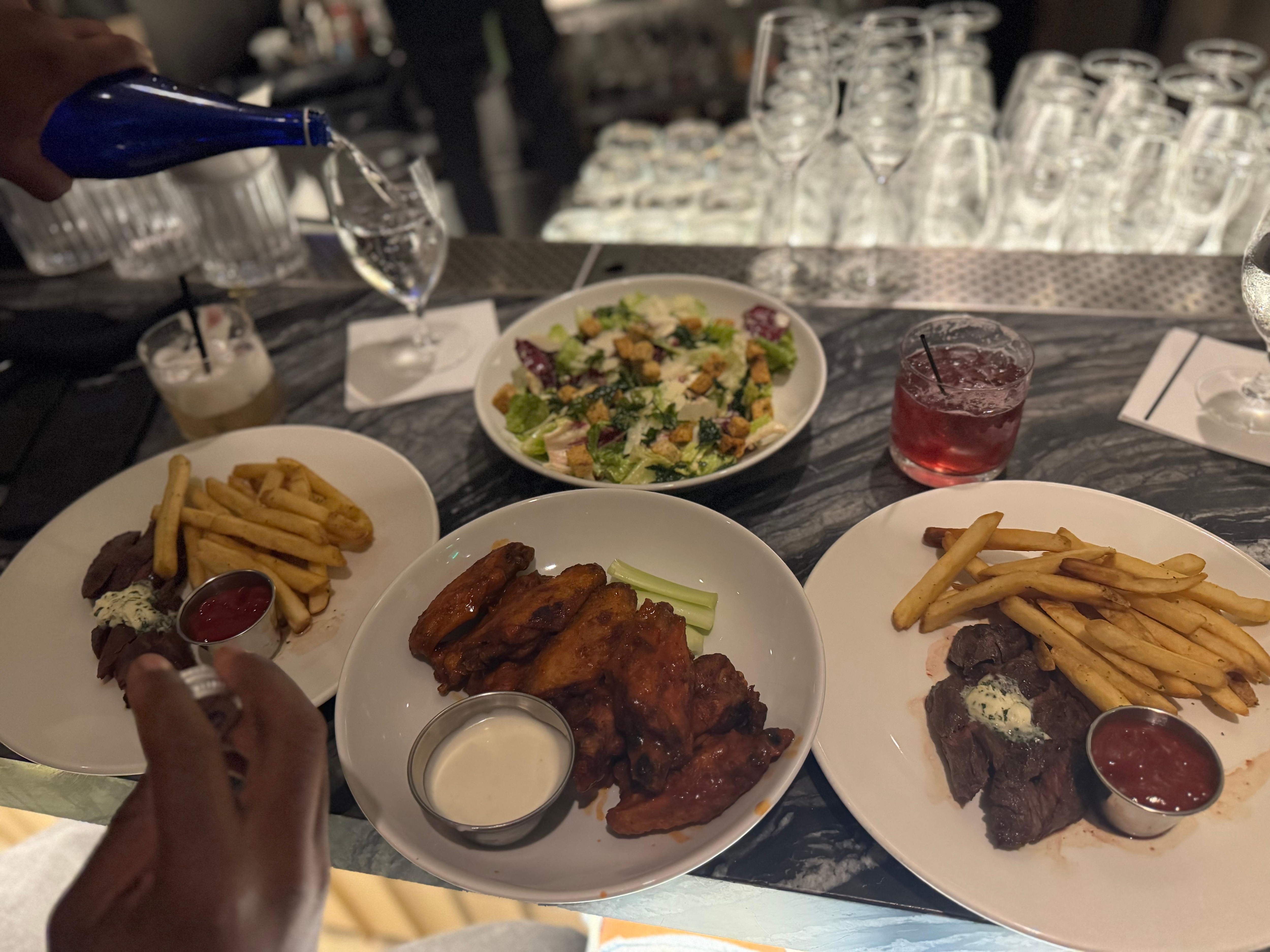 Dinner at the bar/lounge. 