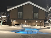 Pool at night after it snowed