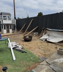 Debris left in the backyard