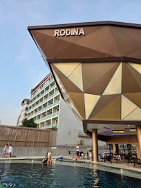 The front of the hotel