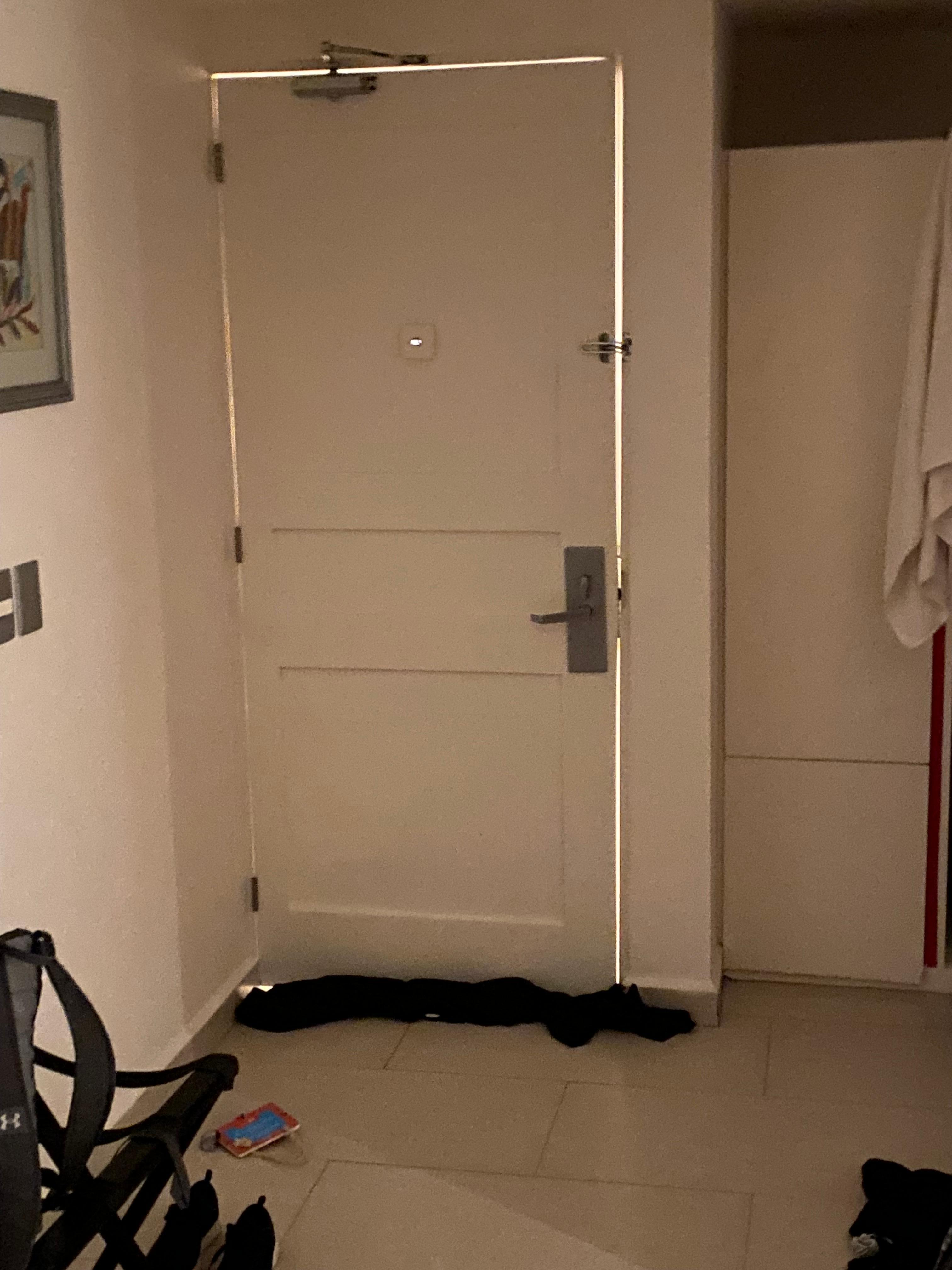 Light from hallway into room. 