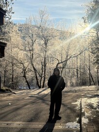 A view of waterfront park on a frosty morning