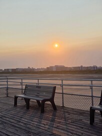 Pier close by sunset