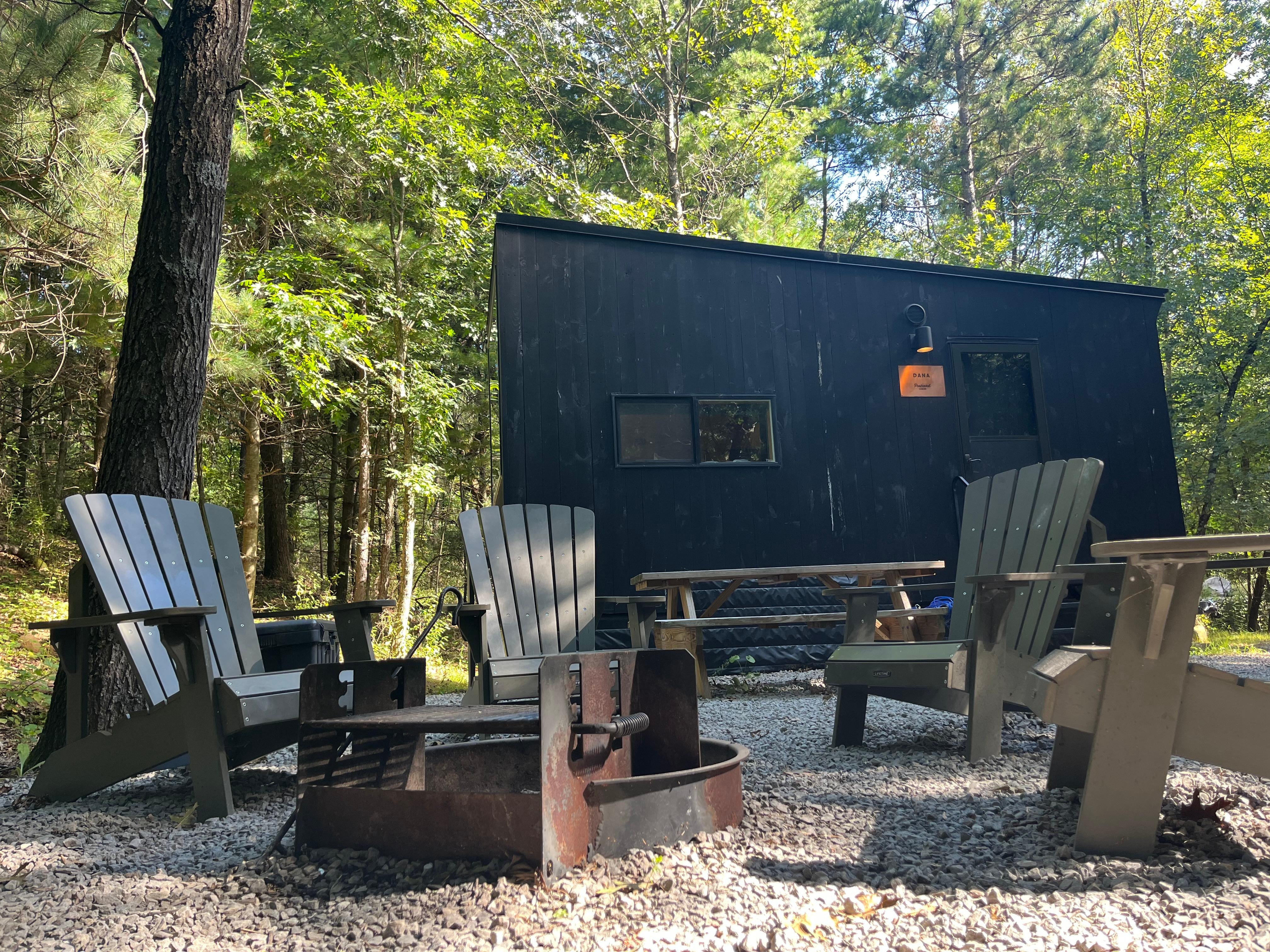 A view of the space from the fire pit. 