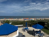 View from Current, the oceanfront patio with restaurant and bar.