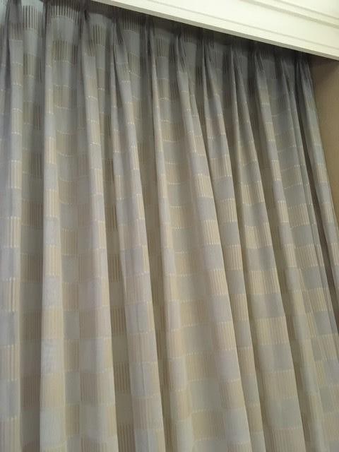 Filthy gray sheers that should have been beige in color