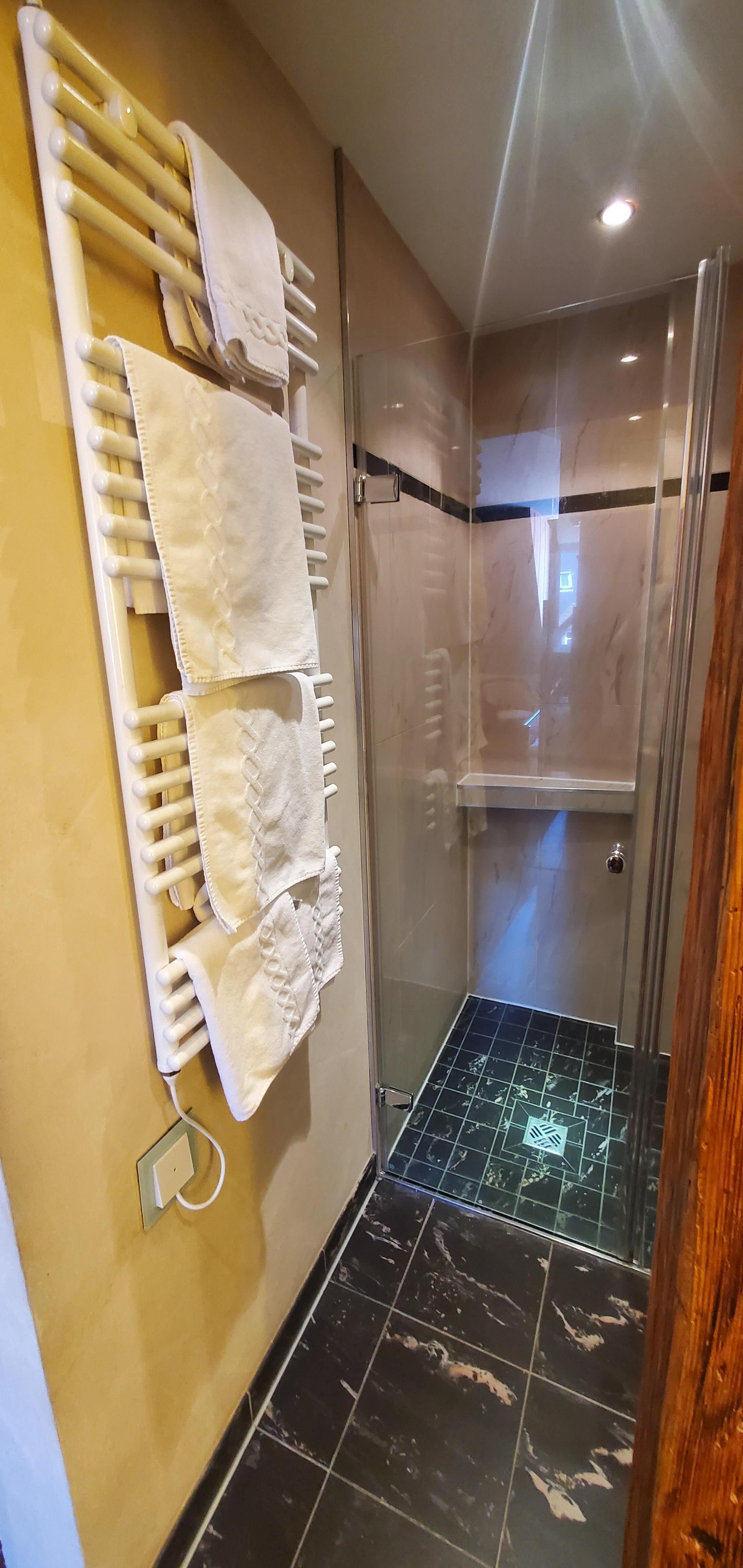Shower and towel warming rack