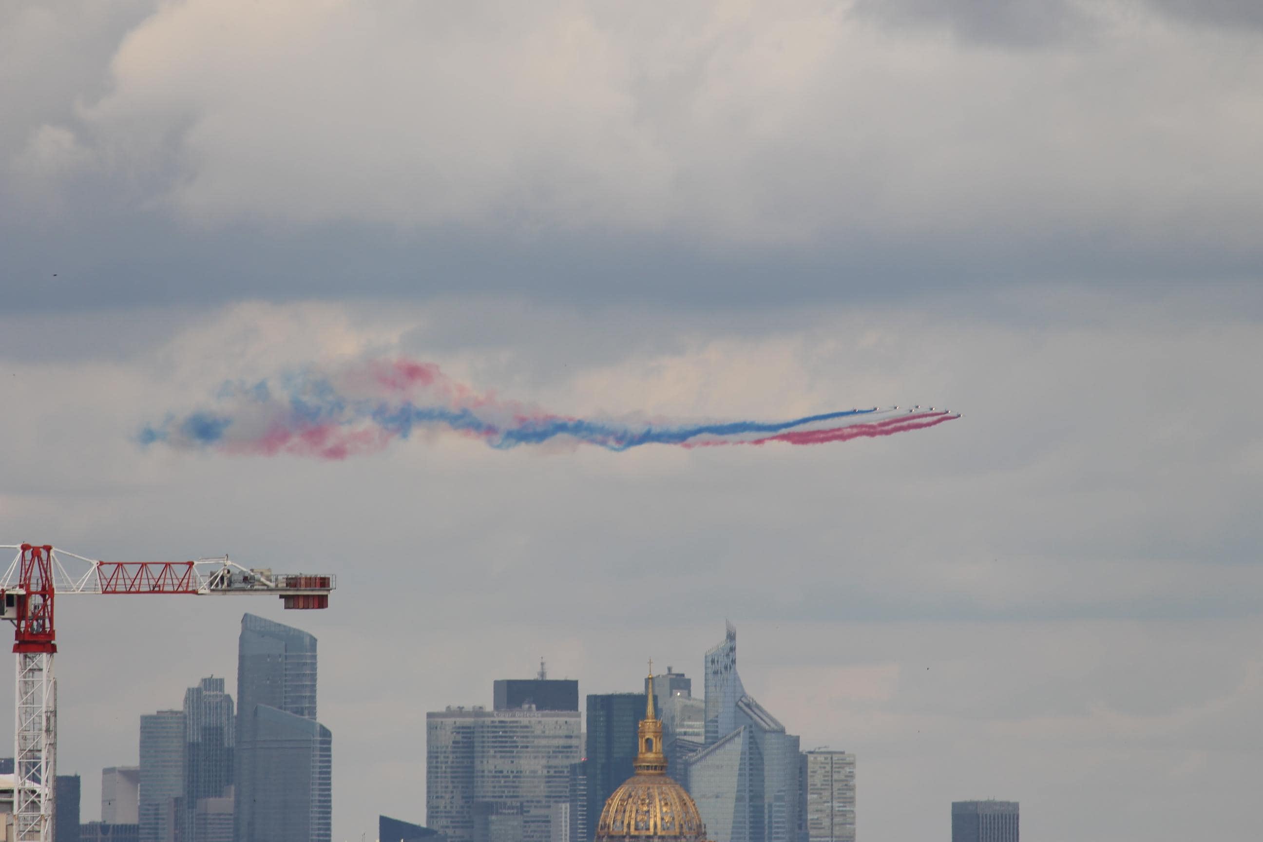 Fly over on la Fête Nationale Française, taken from the balcony.