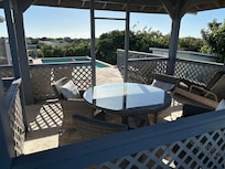We had breakfast under the covered porch every morning!