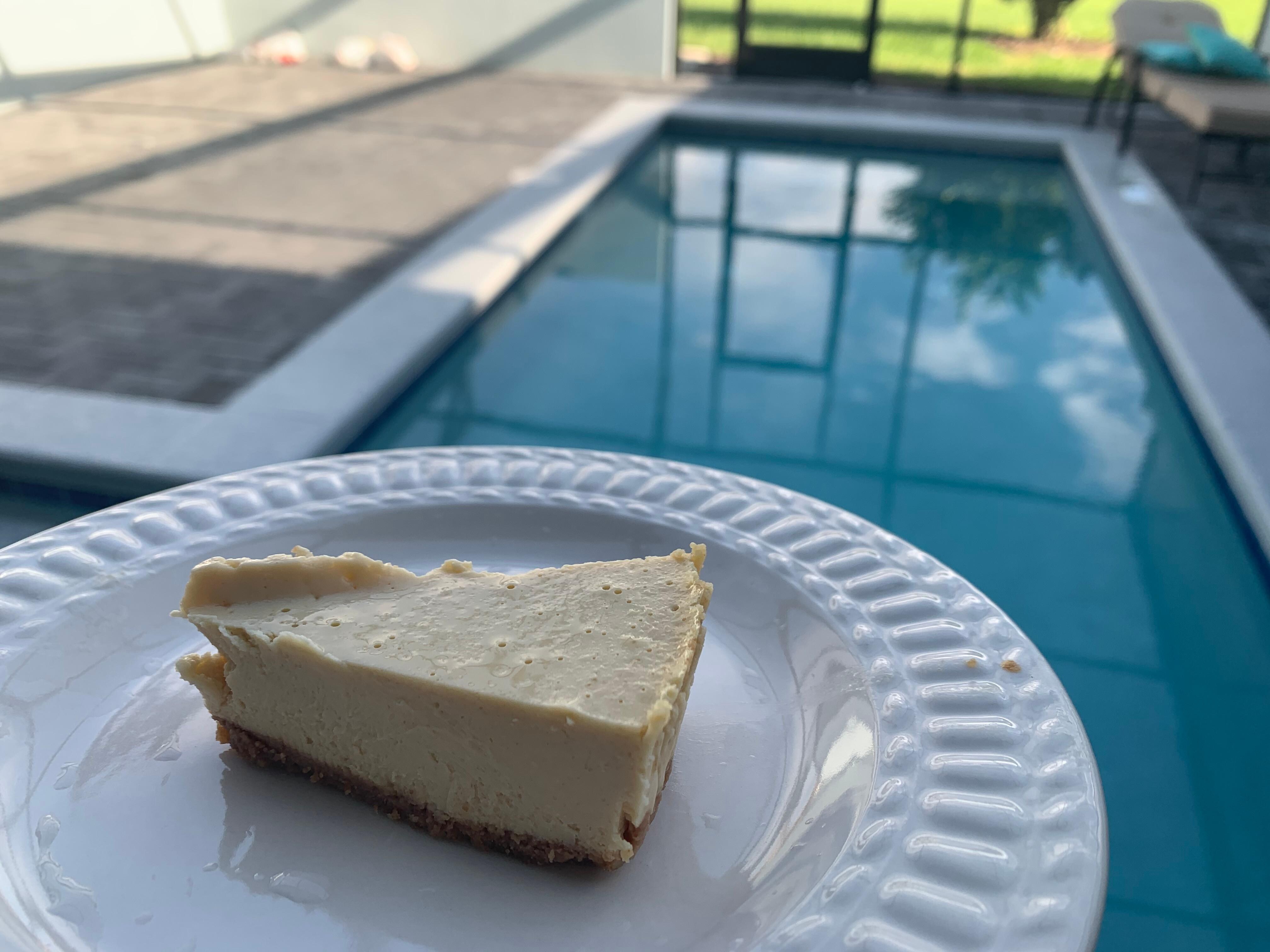 Cheesecake by the pool