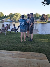 Some of the family on lake shore