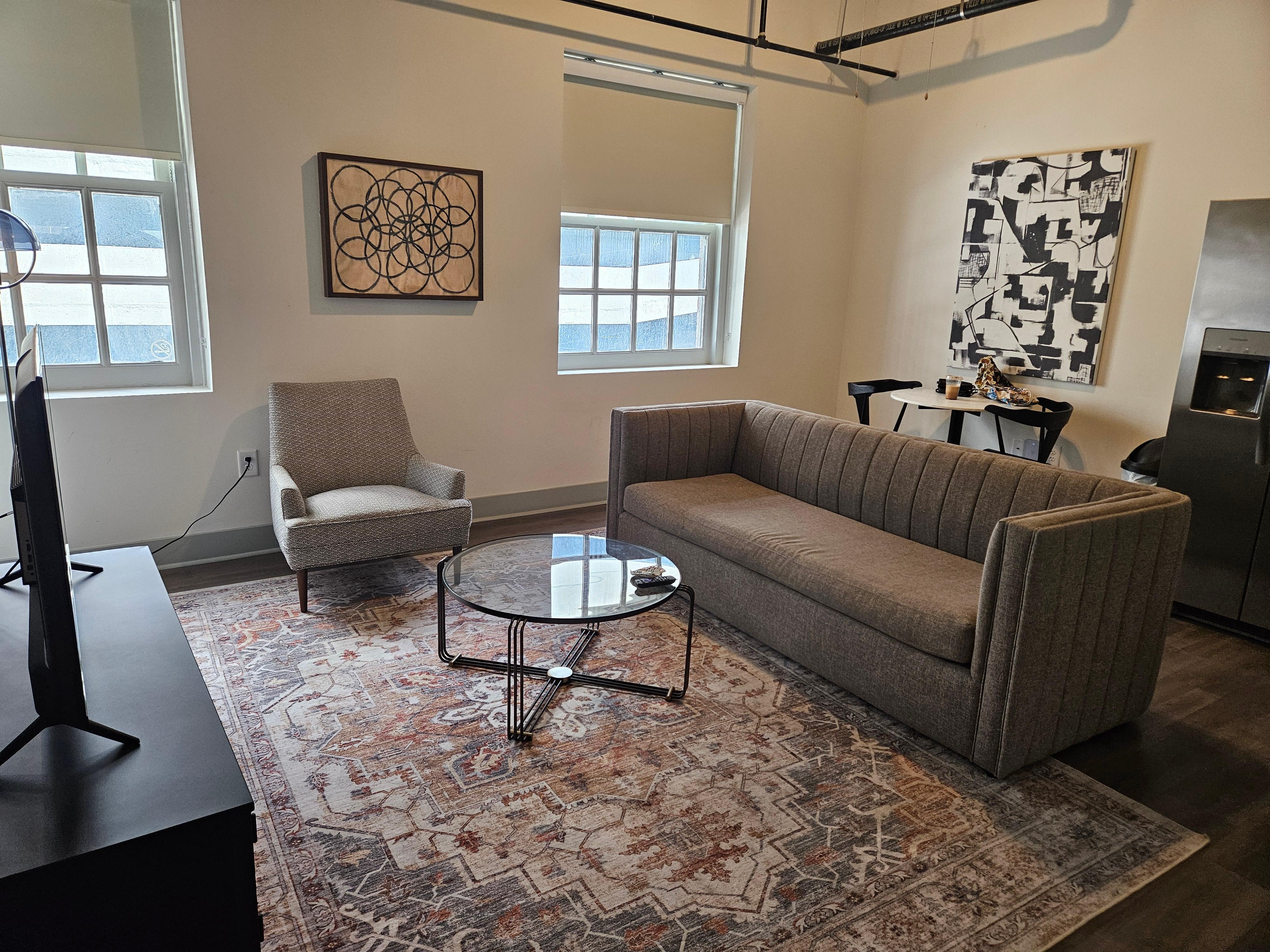 Our living room and small dining table