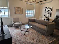 Our living room and small dining table