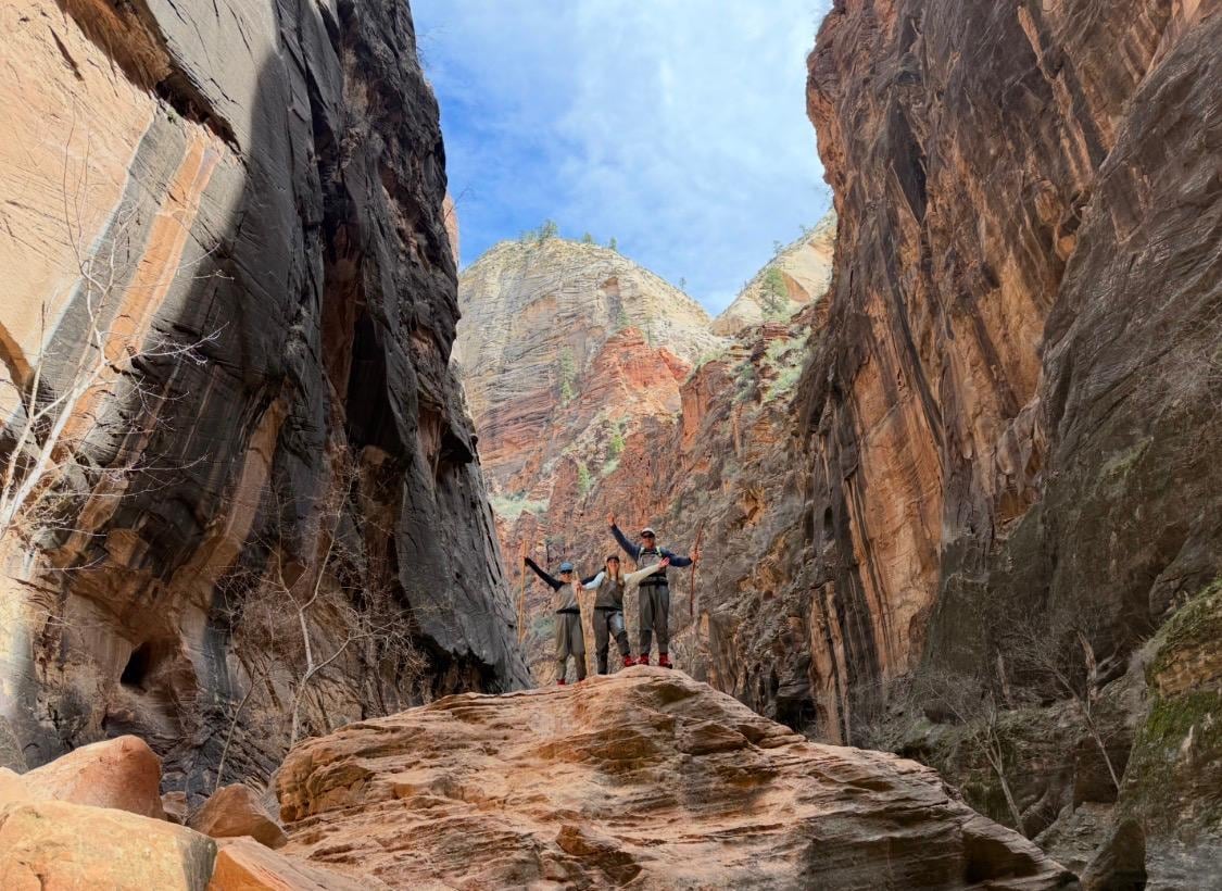 Floating rock Narrows Hike at Zion
