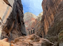 Floating rock Narrows Hike at Zion
